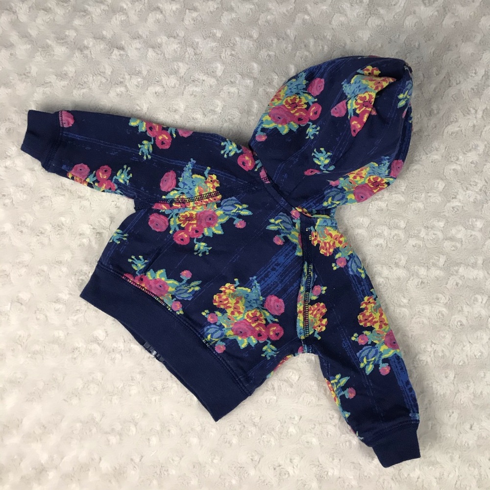 Arizona Jeans Co Hooded Light Jacket Blue Floral - Picture 4 of 4